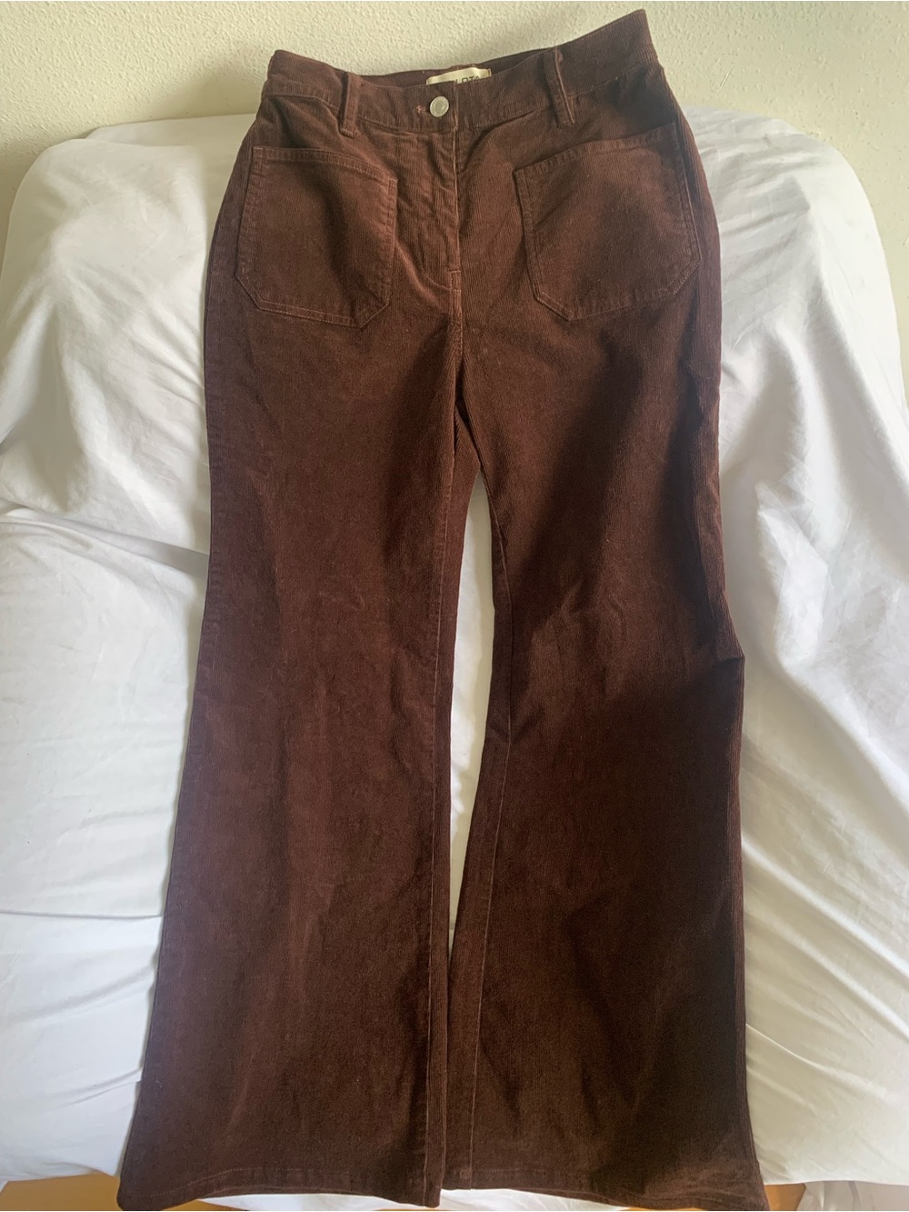 Nili Lotan Shon Cord Corduroy Pants Oxblood Red Wide Leg 0 26 x 30 $450